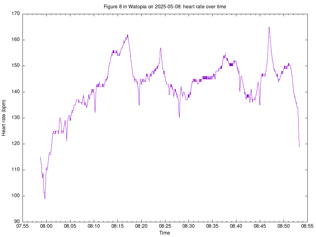 Plot of heart rate versus timestamp with fixed time zone